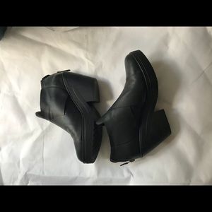 Eileen Fisher Black wedge booties